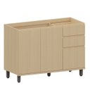 Ver imagem 1 de Balcão de Pia para Cozinha 120 Cm 3 Portas 2 Gavetas Aurora Carvalho