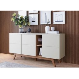 Aparador Buffet Ambiente Noronha Off White Matte Freijó - Colibri - 1