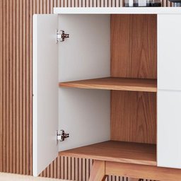 Aparador Buffet Ambiente Noronha Off White Matte Freijó - Colibri - 3