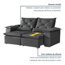 Ver imagem 4 de Sofá Atenas 3 Lugares Retrátil e Reclinável Cinza Suede Rei de Casa