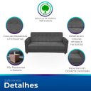 Ver imagem 3 de Sofá + 1 Poltrona para Sala de Estar Moderno Confortável Veneza Suede