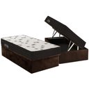 Ver imagem 1 de Cama Box Baú Solteiro: Colchão Espuma Ortobom D45 Ligh Saúde Ortopillow + Base Crc Suede Brown(