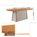 Ver imagem 3 de Mesa de Jantar Diane 180cm Tampo Mdf Canto Copo Moderna Mobília