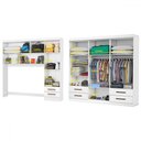 Ver imagem 3 de Guarda-roupa Casal Modulado com Cama Hércules 11 Portas 6 Gavetas com Espelho Branco - Carioca Móvei