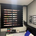 Ver imagem 1 de Persiana Double Vision Semi Black-out Preta - Requinte Linha Stripe 2,17m até 2,35m 3,1m até 3,39m