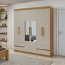 Guarda-Roupas Zeus 6 portas C/esp E S/pes Pvc Amendoa Clean/off White Móveis Lopas - 2