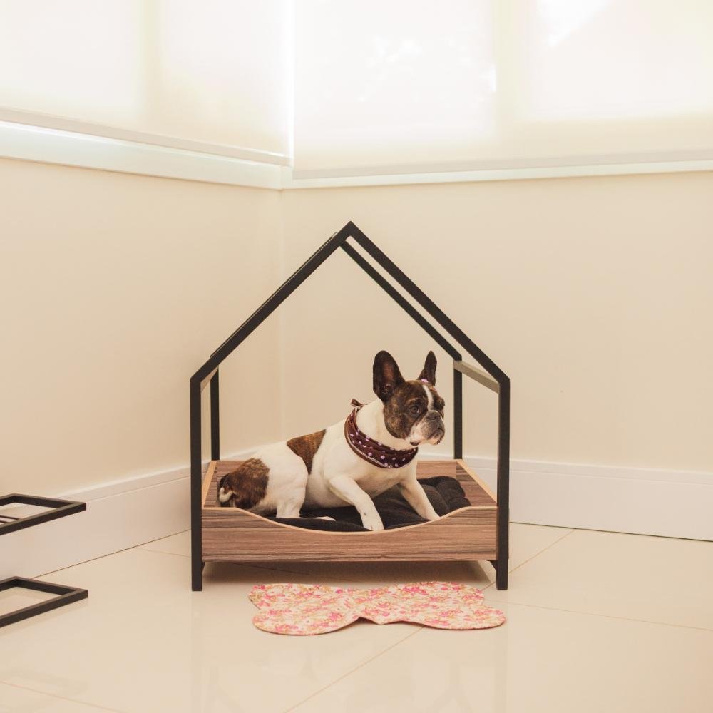 Casinha Pet Cama Casa Cachorro Cães Gato Porte Pequeno Proteção Confortável Marrom Madeira