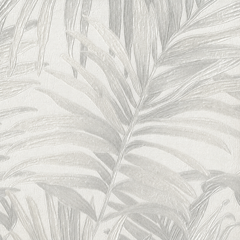 Papel de Parede Folhagem Tropical Bege Perolado Texturizado Vinílico - Poet Chart 5