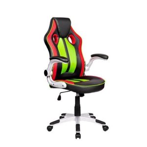 Cadeira Gamer Pelegrin Pel-3009 Couro Pu Preta, Vermelha e Verde