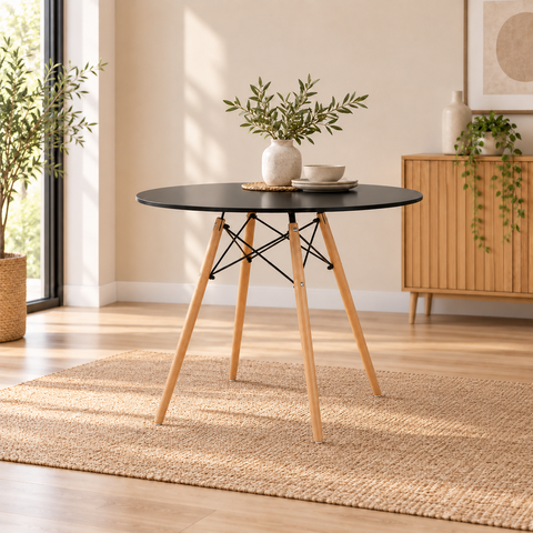 Mesa Eiffel Design Charles Eames 90cm Preta - Kza Bela