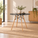 Ver imagem 1 de Mesa Eiffel Design Charles Eames 90cm Preta - Kza Bela
