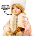 Ver imagem 4 de Jogo Bonecos Coral Natalino Decorativo Musical À Corda Rosa e Creme Luxo 42cm - Noel Decor