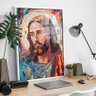 Quadro Jesus Cristo Geométrico Moldura Branca e Vidro - 2