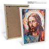 Quadro Jesus Cristo Geométrico Moldura Branca e Vidro - 1