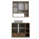 Ver imagem 3 de Conjunto para Banheiro Modulado 802 com Cuba e Espelheira 80cm Prime Yescasa Marrom/Noce