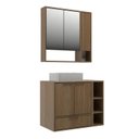 Ver imagem 2 de Conjunto para Banheiro Modulado 802 com Cuba e Espelheira 80cm Prime Yescasa Marrom/Noce