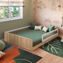 Ver imagem 1 de Cama Casal Montessoriana 145cm X 194cm para Quarto Infantil Cor:aveiro Oak com Branco