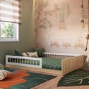 Ver imagem 2 de Cama Casal Montessoriana 145cm X 194cm para Quarto Infantil Cor:aveiro Oak com Branco