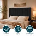 Ver imagem 3 de Cabeceira Estofada Elen Moderna para Quarto Cama Box Casal 140 cm Tecido Suede