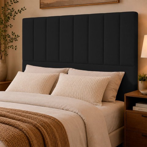 Cabeceira Estofada Elen Moderna para Quarto Cama Box Casal 140 cm Tecido Suede