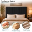 Ver imagem 2 de Cabeceira Estofada Elen Moderna para Quarto Cama Box Casal 140 cm Tecido Suede