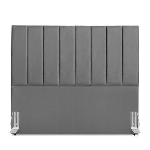Cabeceira Estofada Queen Carla 160 Cm Corino Cinza