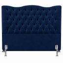 Ver imagem 1 de Cabeceira Espanha Queen Estofada em Suede Capitonê 160 cm:Azul Marinho