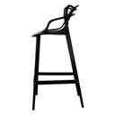 Ver imagem 4 de Kit 2 Banquetas Allegra Preta Polipropileno Cozinha Bistrô Bancada