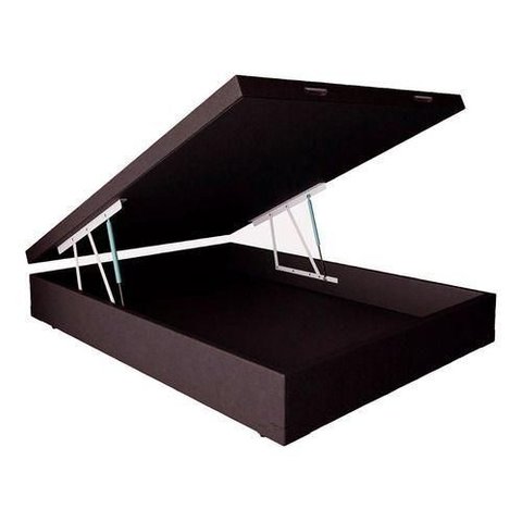 Cama Box Baú Casal Sintético Marrom 38x138x188