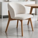 Ver imagem 4 de Kit 03 Cadeiras de Jantar e Estar Living Estofada Mia L02 Bouclê Cru - Lyam Decor