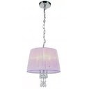 Ver imagem 3 de Lustre BARCELONA 3L E27 Base e estrutura em aço com banho cromo - Cúpula em fitas de seda branca