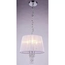 Ver imagem 2 de Lustre BARCELONA 3L E27 Base e estrutura em aço com banho cromo - Cúpula em fitas de seda branca