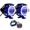 Farol de Milha Moto O Par Universal Led Angel Azul Com Interruptor (ZE-0049) - 2
