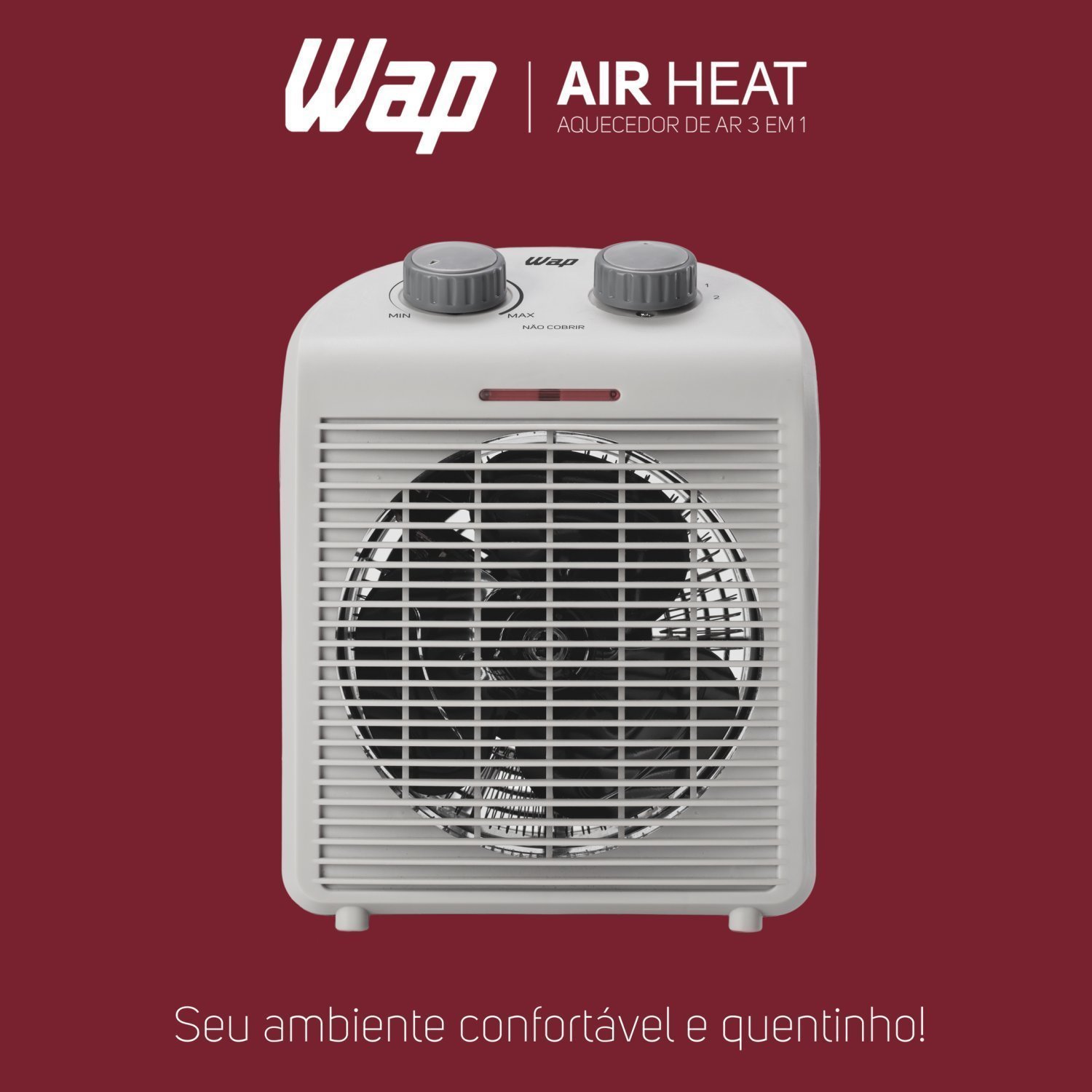 Aquecedor de Ar Portátil Air Heat 3 em 1 1500w 127v WAP Branco - 10