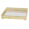 BANDEJA ESPELHADA EM METAL DOURADO 16x16 CM - 1