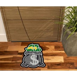 Tapete Vinil Saco de Dolar Dinheiro Cifrão 60x60 Cm Formato.:cinza - 1