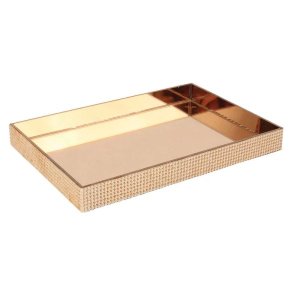 BANDEJA ESPELHADA BRONZE 20,5CM X 30,5CM X 3,3CM