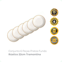 Ver imagem 2 de Conjunto 6 Pratos Fundo Rústico 22cm Tramontina