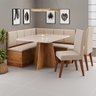 Conjunto Canto Alemão com Baú Mesa 120x77,8cm Tampo com Vidro e 2 Cadeiras Milão - 1