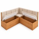 Ver imagem 2 de Conjunto Canto Alemão com Baú Mesa 120x77,8cm Tampo com Vidro e 2 Cadeiras Milão Bronze/Mel/Off Whit