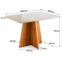 Ver imagem 3 de Conjunto Canto Alemão com Baú Mesa 120x77,8cm Tampo com Vidro e 2 Cadeiras Milão Bronze/Mel/Off Whit