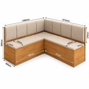 Ver imagem 5 de Conjunto Canto Alemão com Baú Mesa 120x77,8cm Tampo com Vidro e 2 Cadeiras Milão Bronze/Mel/Off Whit