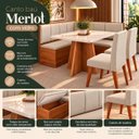 Ver imagem 6 de Conjunto Canto Alemão com Baú Mesa 120x77,8cm Tampo com Vidro e 2 Cadeiras Milão Bronze/Mel/Off Whit