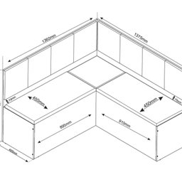 Conjunto Canto Alemão com Baú Mesa 120x77,8cm Tampo com Vidro e 2 Cadeiras Milão - 5