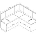 Ver imagem 5 de Conjunto Canto Alemão com Baú Mesa 120x77,8cm Tampo com Vidro e 2 Cadeiras Milão