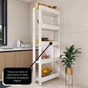 Ver mais imagens de Armario Multiuso Organizador para Cozinha com Prateleiras Branco Branco
