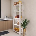 Ver imagem 3 de Armario Multiuso Organizador para Cozinha com Prateleiras Branco Branco