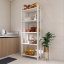 Ver imagem 1 de Armario Multiuso Organizador para Cozinha com Prateleiras Branco Branco