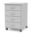 Ver imagem 1 de Gaveteiro Móvel de Escritorio com 4 Gavetas Rodinhas e Chave Volante Cinza