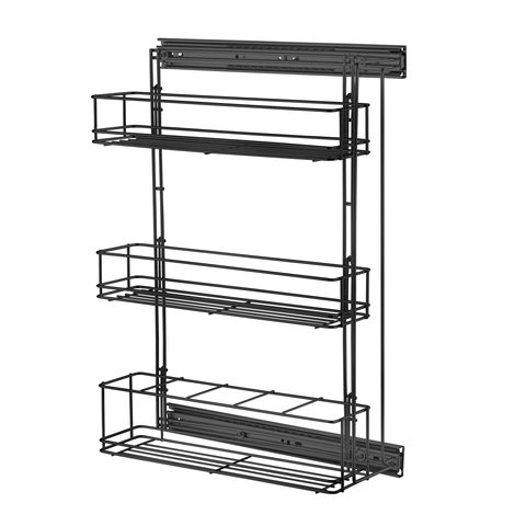 Porta Condimentos de Embutir 3 Andares Deslizante Schmitt:Preto